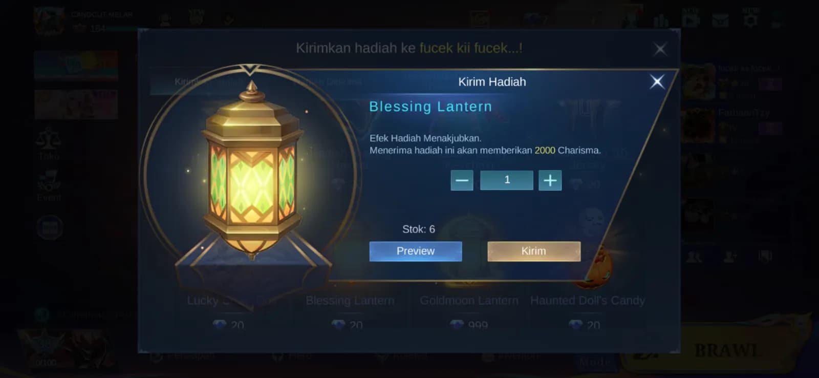 Gift Charisma MLBB - Blessing Lantern