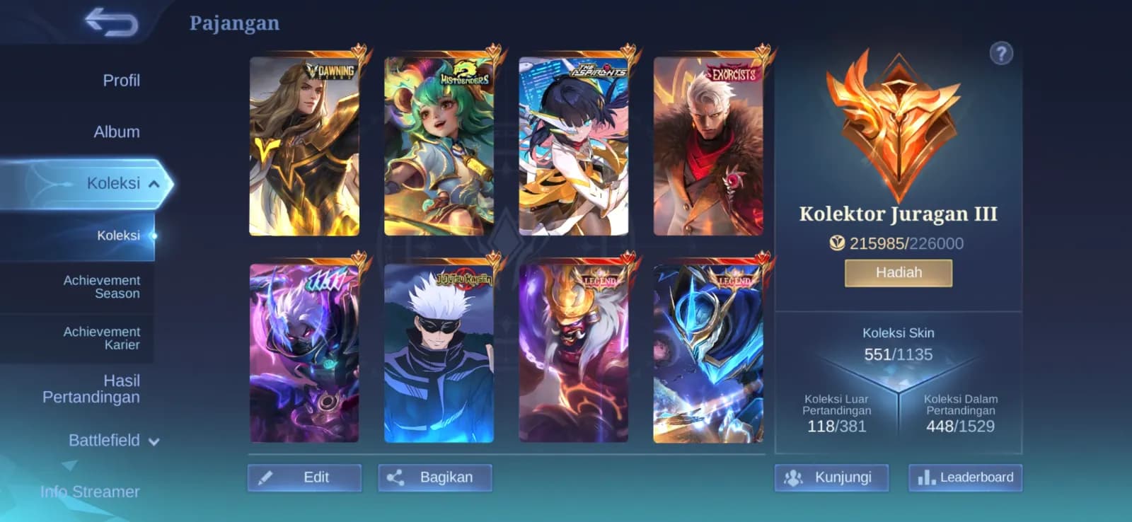 JUAL ML AKUN SULTAN