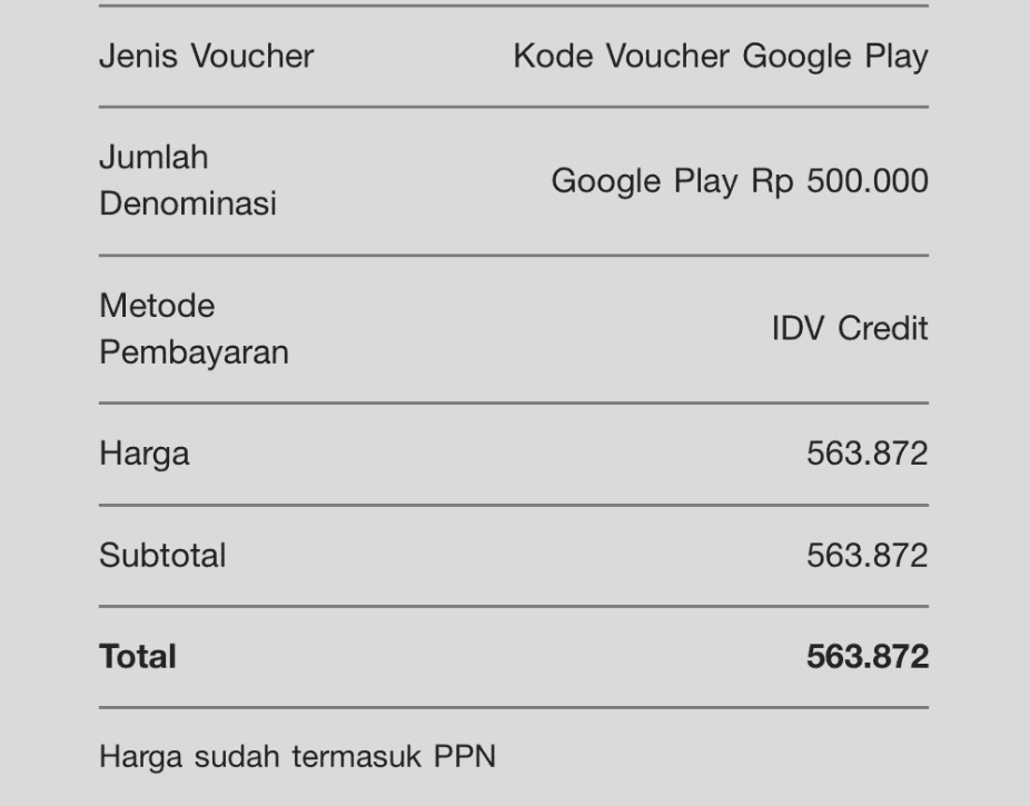 Google Play Gift Card IDR Rp500K Unused – Murah Rp480K