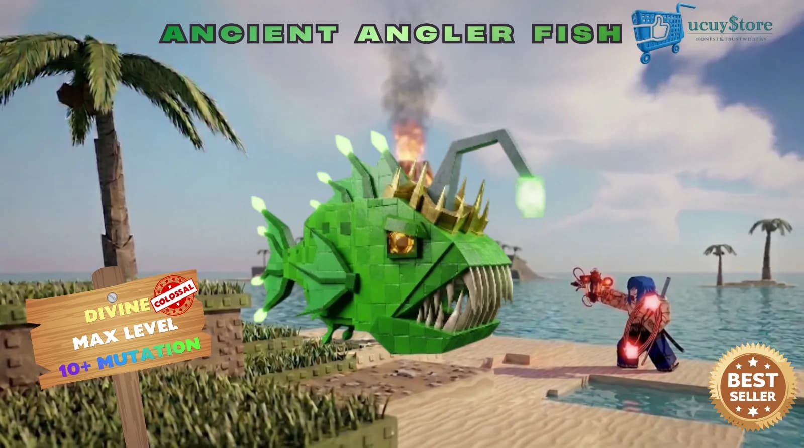 ancient angler fish colossal & 10+ mutasi & max level