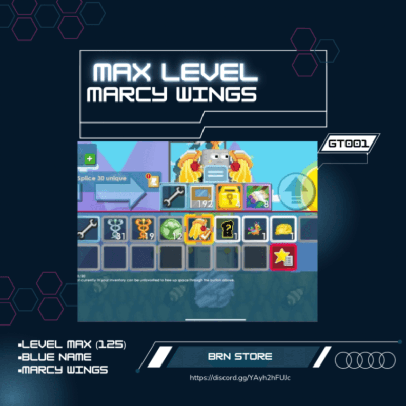 Level max/125, marcy wings, awesome 3%, ssup