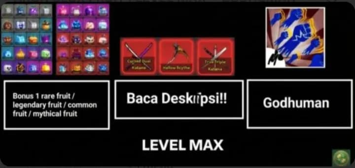 Akun blox fruits level max+God human
