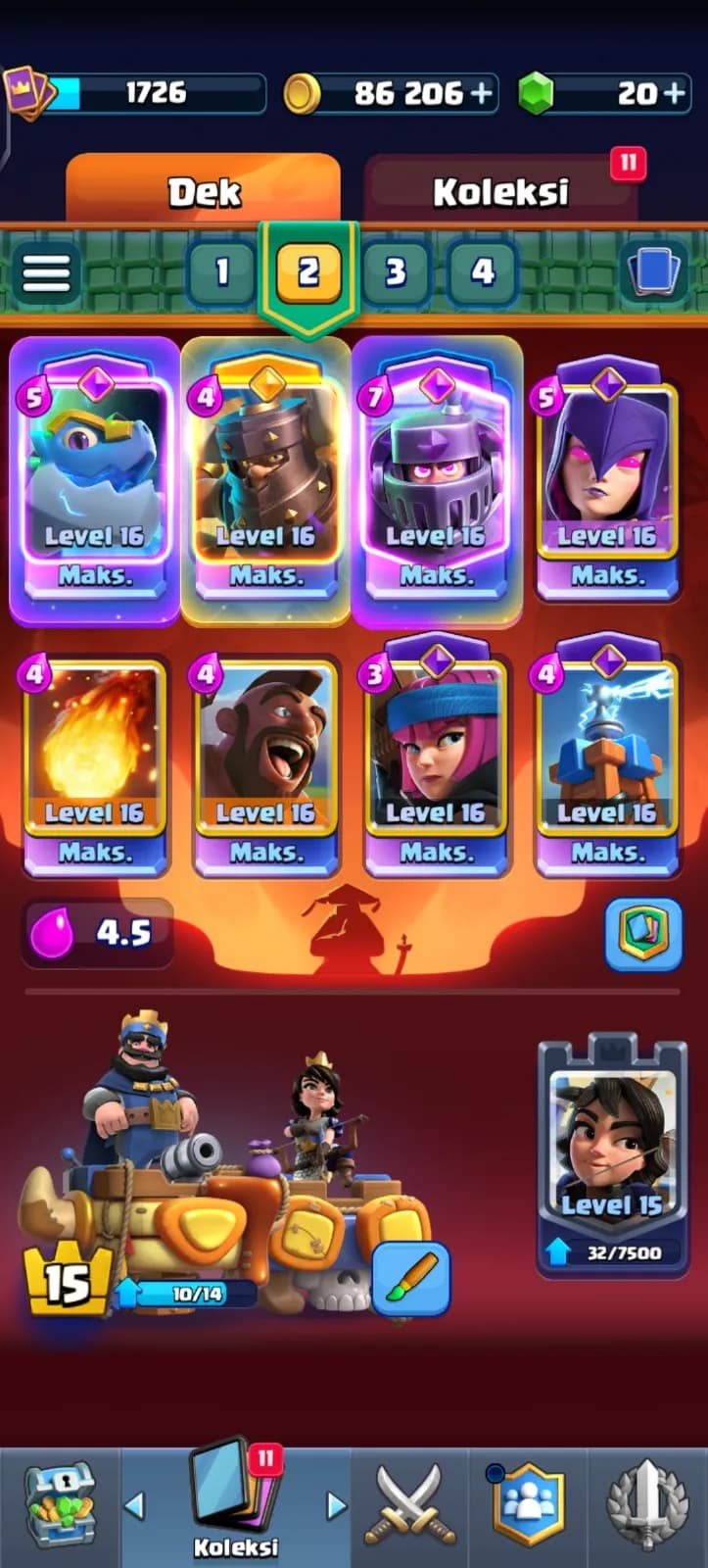 akun class royale benteng raja 15 + evo banyak spek GG