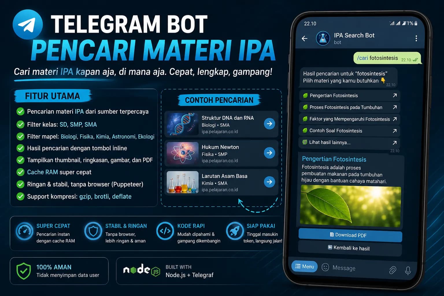 BOT TELEGRAM PENCARI MATERI IPA!! (SD-SMP-SMA)
